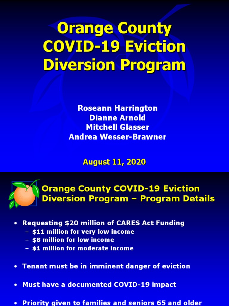 Orange County Eviction Diversion Program PDF Landlord Eviction
