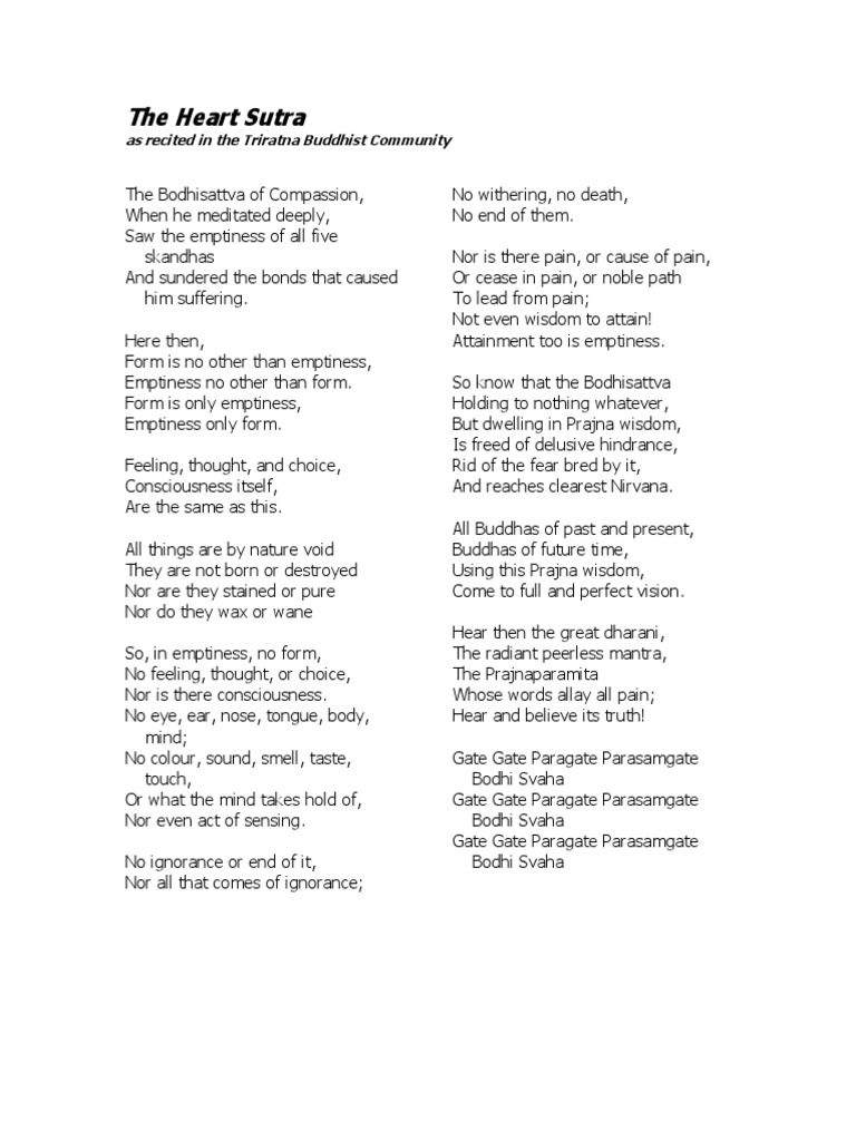 Heart Sutra Pdf