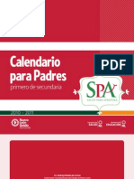 Calendario para Padres - Primero de Secundaria