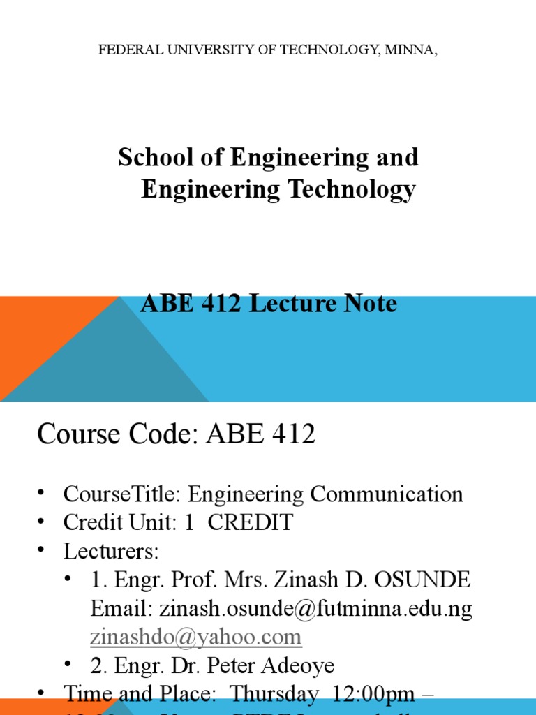 School of Engineering and Engineering Technology | PDF | Nonverbal ...