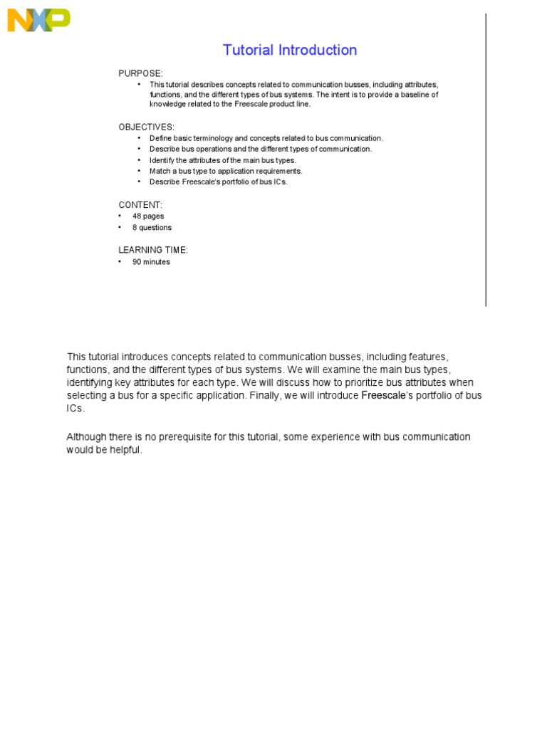 Introduction To Communication Bus PDF | PDF | Duplex ...