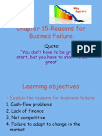 Reasons for Business Failure: Cash Flow, Finance, Competition, and Change