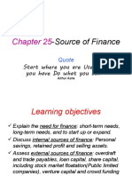 Chapter 25-Sources of Finance