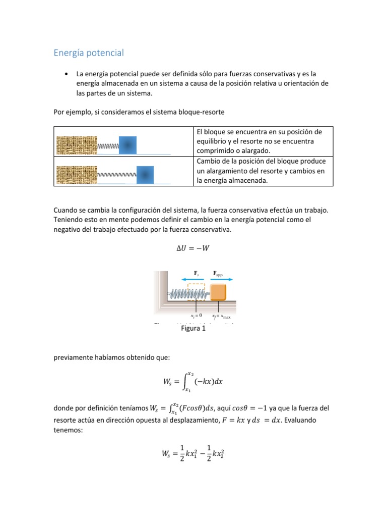 Energy Stored in Springs Calculating the Change in Potential Energy of