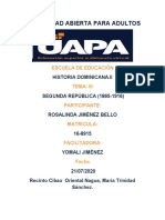 TAREA III HIST. DOMINICANA II ROSALINDA JIMENEZ 2020