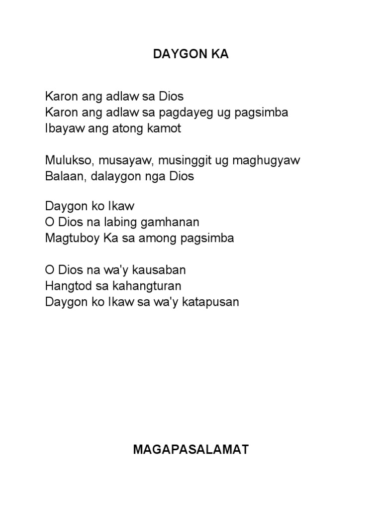 Bisaya Lyrics PDF