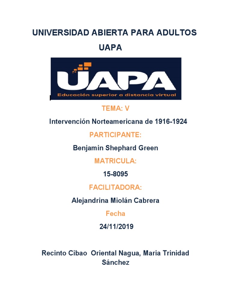 TareaVHist.Dom.IiRosalinda Jimenez 2020 PDF República Dominicana Los Estados Unidos