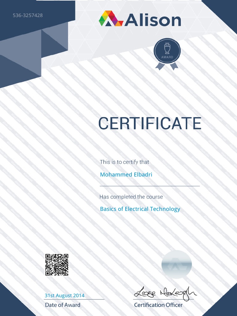 Alison Certificate 536 3257428 PDF PDF Alison Certificate 536 3257428 PDF PDF