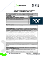 Formato Presentacion Proyectos Convocatoria El Escenario Es Tu Casa Decreto 475 de 2020