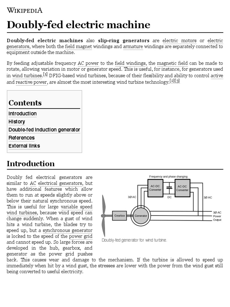 DoublyFed Electric Machine Wikipedia PDF Electrical Engineering