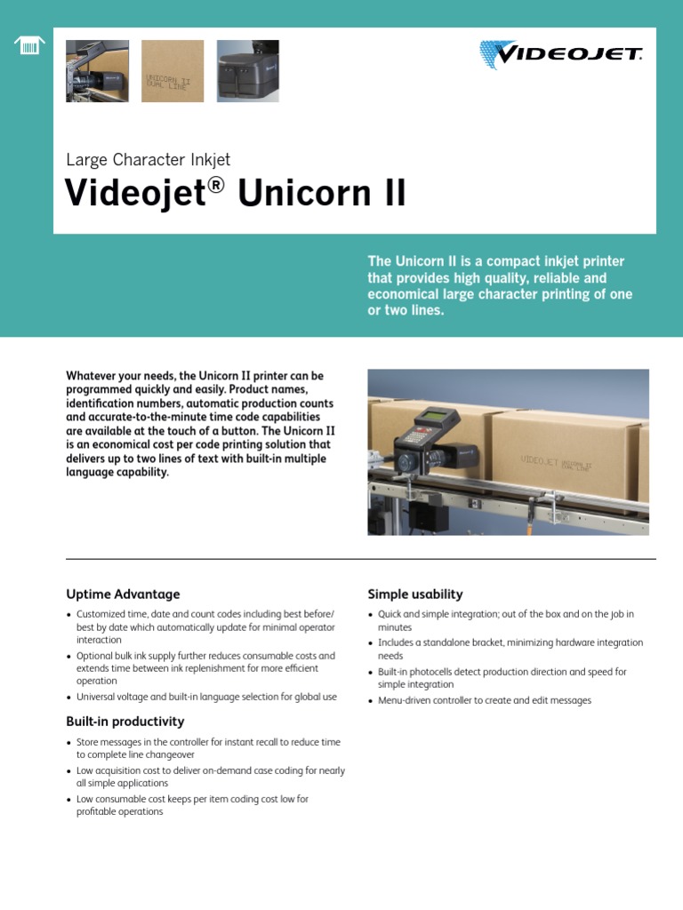 ssunicornIIus Videojet PDF Power Supply Printer