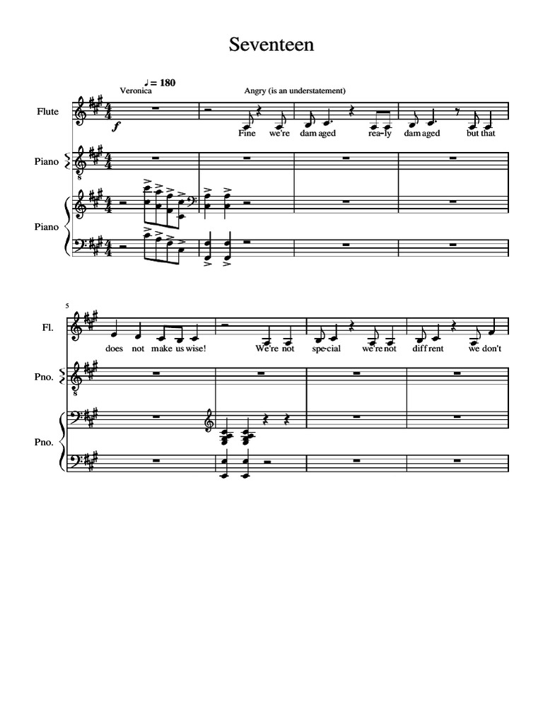 The Musical Heathers 17 Seventeen Sheet | PDF