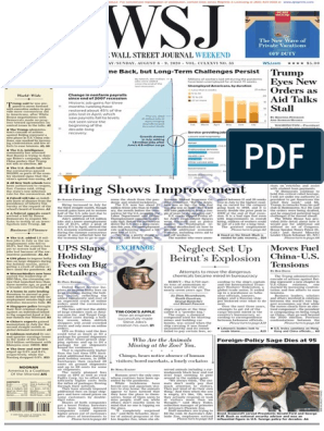 Wallstreetjournal 20200808 Thewallstreetjournal Pdf Pdf The Wall Street Journal Unemployment