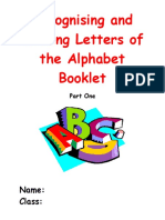 Recognising and Writing Letters of The Alphabet Booklet: Name: Class