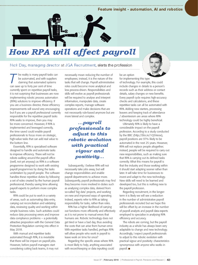 RPA's Impact on Payroll Efficiency | PDF | Automation | Payroll
