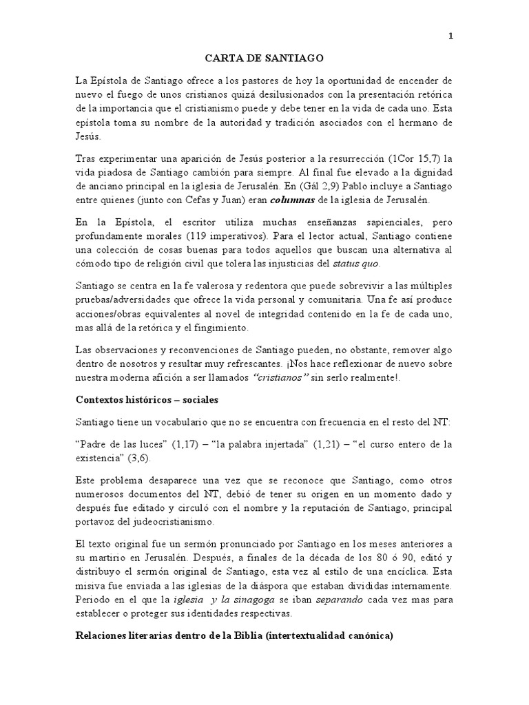 Carta de Santiago PDF Jesús Pablo el apóstol