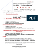 REQUISITOS DE INSCRIPCION Y PREINSCRIPCION AL CICLO ESCOLAR 2020 - 2021