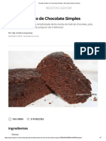 Receita de Bolo de Chocolate Simples - Receitas Gshow - Gshow
