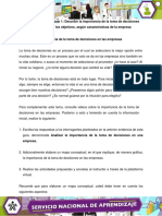 Evidencia Mapa Conceptual Reconocer La Importancia Toma de Decisiones Empresa PDF