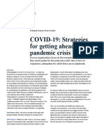 COVID-19: Strategies For Getting Ahead of The Pandemic Crisis
