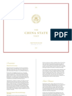China State Visit Overview Including Menu and Music Performers For The Night