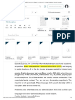 Explaining BICS and CALP - English As A Second or Foreign Language - Second Language PDF