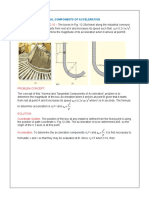 Problem Statement 12.16 - : Normal and Tangential Components of Acceleration