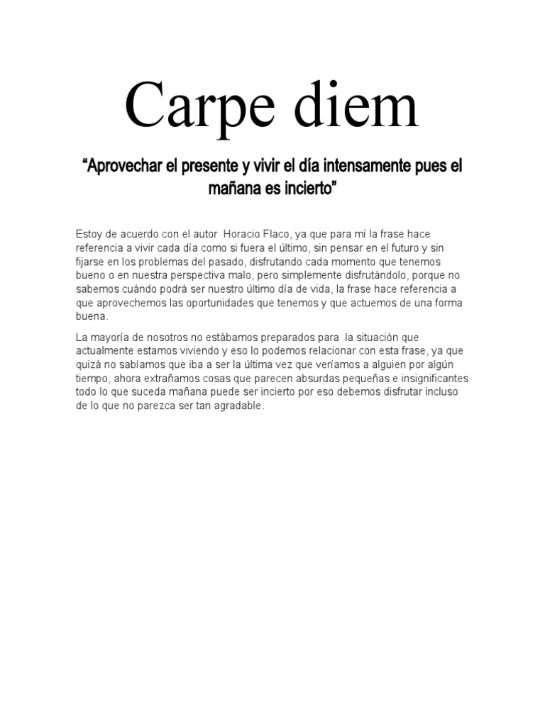 Carpe Diem | PDF