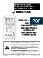 DML-54 - DML-430: Instruction Manual Manual de Instrucciones Manuel D'Instructions