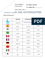 Complete The Following Table: Inglés A1.1 Instructora: Claudia Carolina Roldán