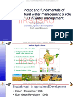 Concept and Fundamentals of Agricultural Water Management & Role of EO in Water Management