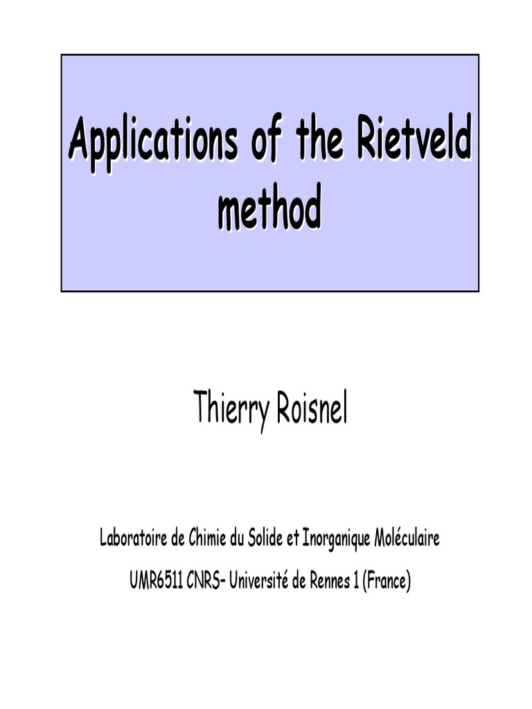 Rietveld Method Applications in Crystallography | PDF | Crystallography ...