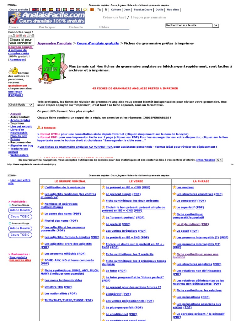 Fiche De Révision Brevet Conjugaison Pdf Grammaire Anglaise - Cours, Leçons Et Fiches de Révision de Grammaire  Anglaise | PDF | Verbe | Sémiotique