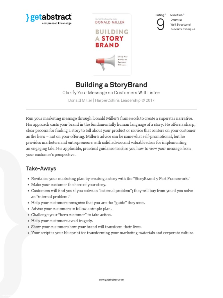 Building A Storybrand Miller en 31696 | PDF | Brand | Storytelling