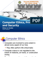 Computer Ethics, Privacy and Security: Vilchor G. Perdido