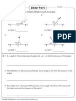 Linear Pairs: A) Find The Measure of The Indicated Angle in Each Linear Pair