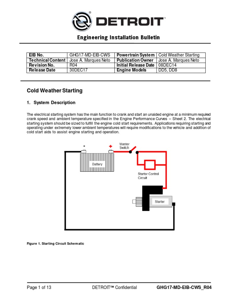 Engineering Installation Bulletin Cold Weather Starting PDF Diesel
