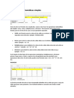 Operaciones Matemáticas Simples en Excel