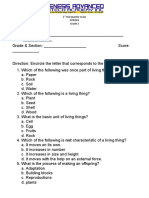 1 Mid Quarter Exam Science Grade 3