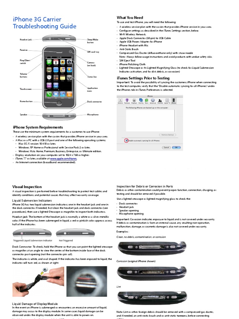 Iphone Troubleshooting Guide 20080731 | PDF | I Phone | Global ...