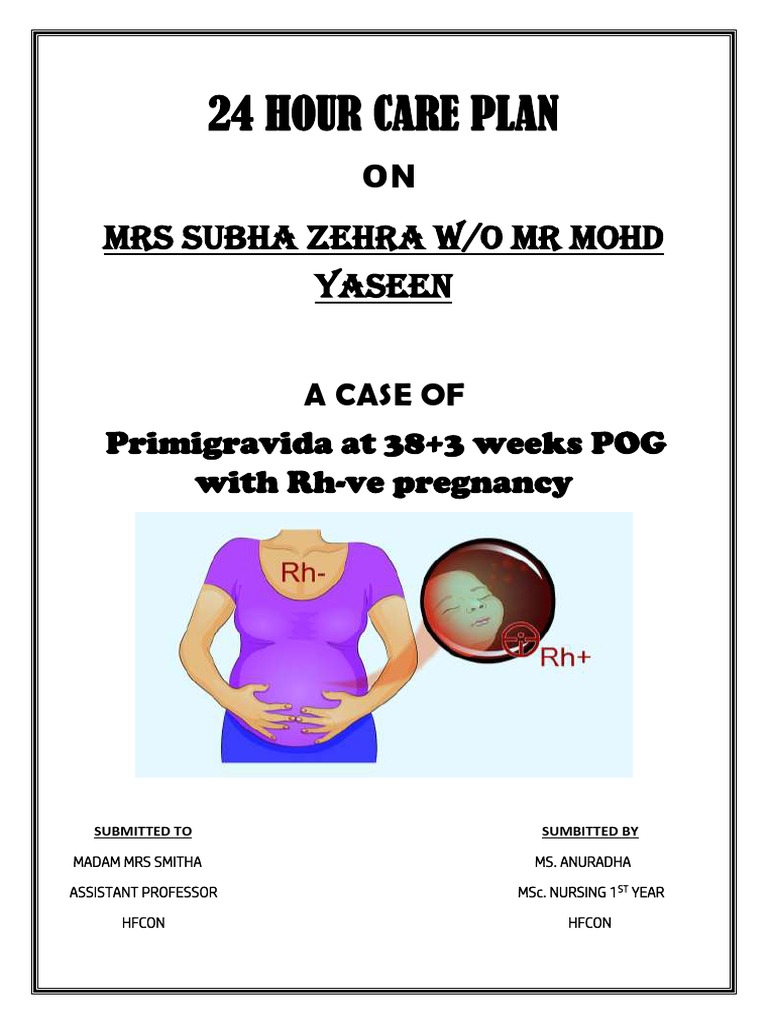 RH Negative Care Paln PDF Fetus Pregnancy
