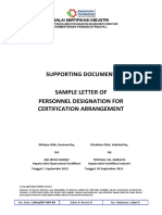 Sample Letter of Personnel Designation For Certification Arrangement
