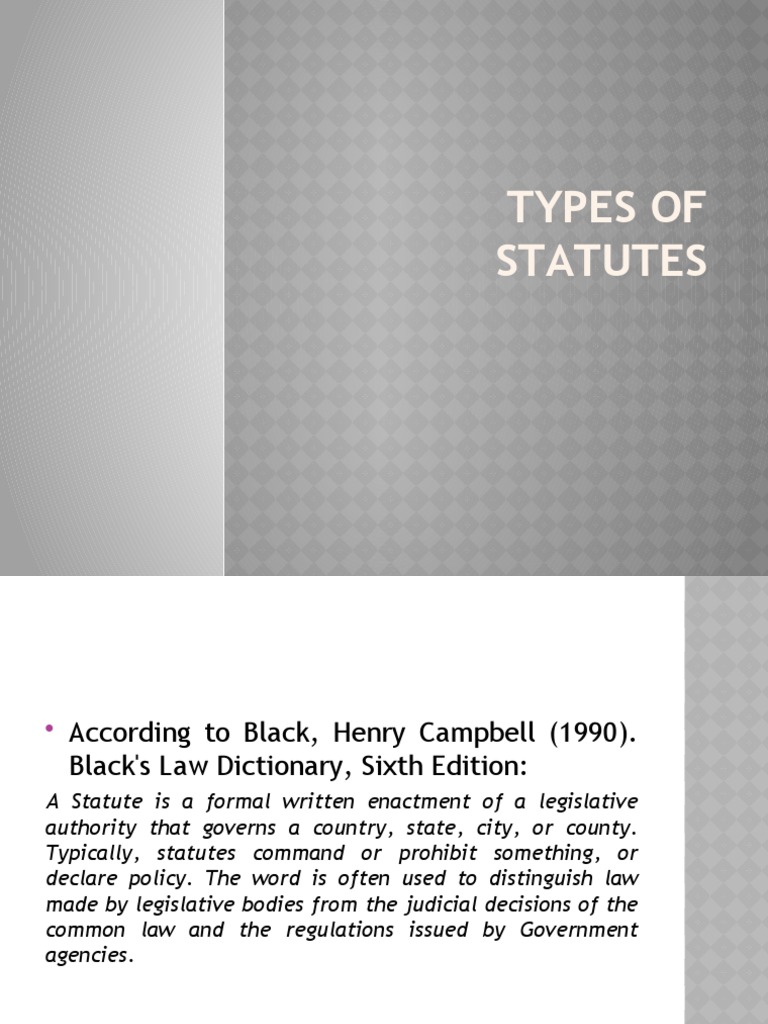 Types of Statutes PDF Repeal Statute