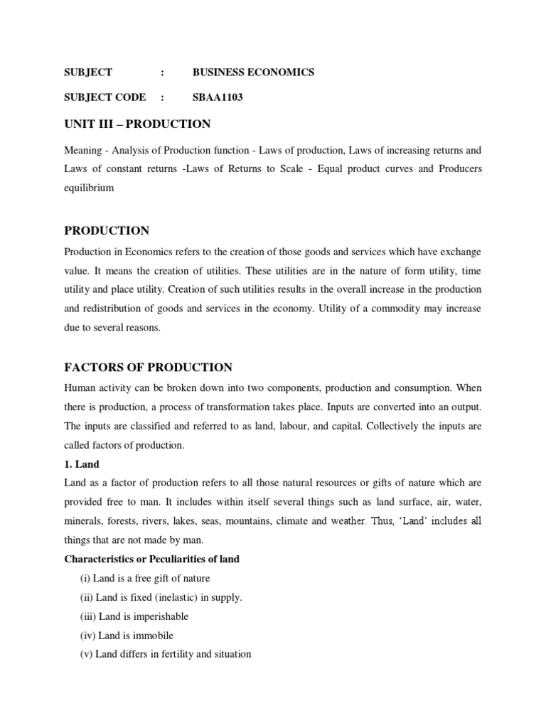 Understanding Production in Economics | PDF | Production Function ...