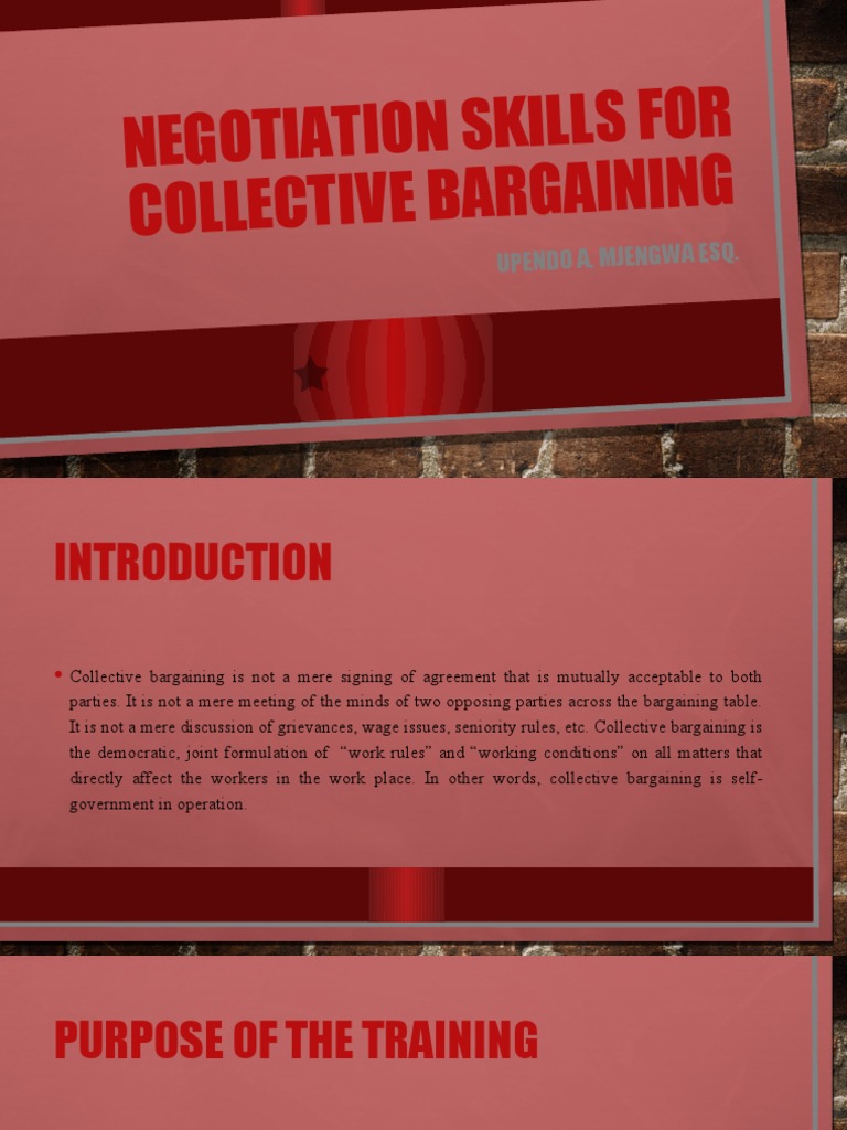 Negotiation Skills for Collective Bargaining | PDF | Collective ...