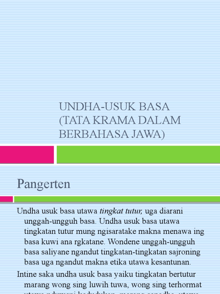 Krama lugu digunakake marang