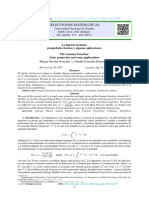 La Función Gamma - Propiedades Básicas y Algunas Aplicaciones