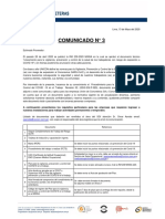 Comunicado N° 3 - Procedimiento para la Vigilancia, Prevención y Control del COVID -19 en el Trabajo  Revisión 02