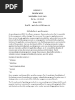 Assignment 1 Operating System Submitted by - Swastik Gupta Roll No. - 401903025 Group - COE24 Email ID - Sgupta - Bemba19@thapar - Edu