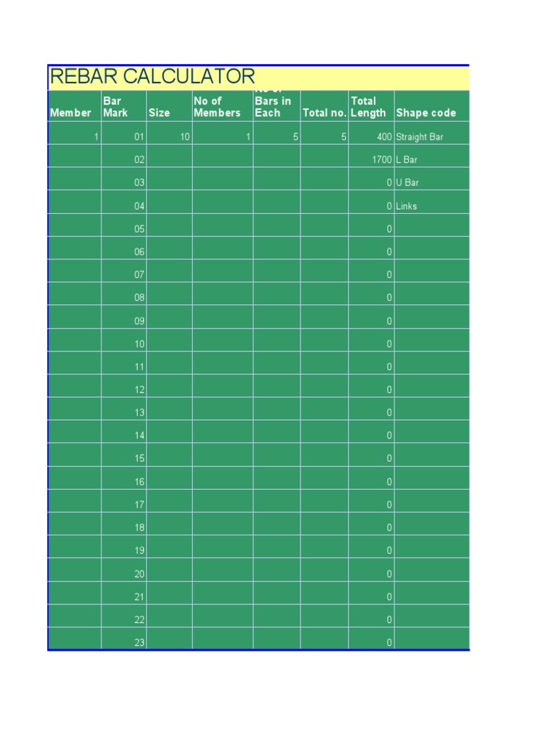 Rebar Estimator PDF Nature